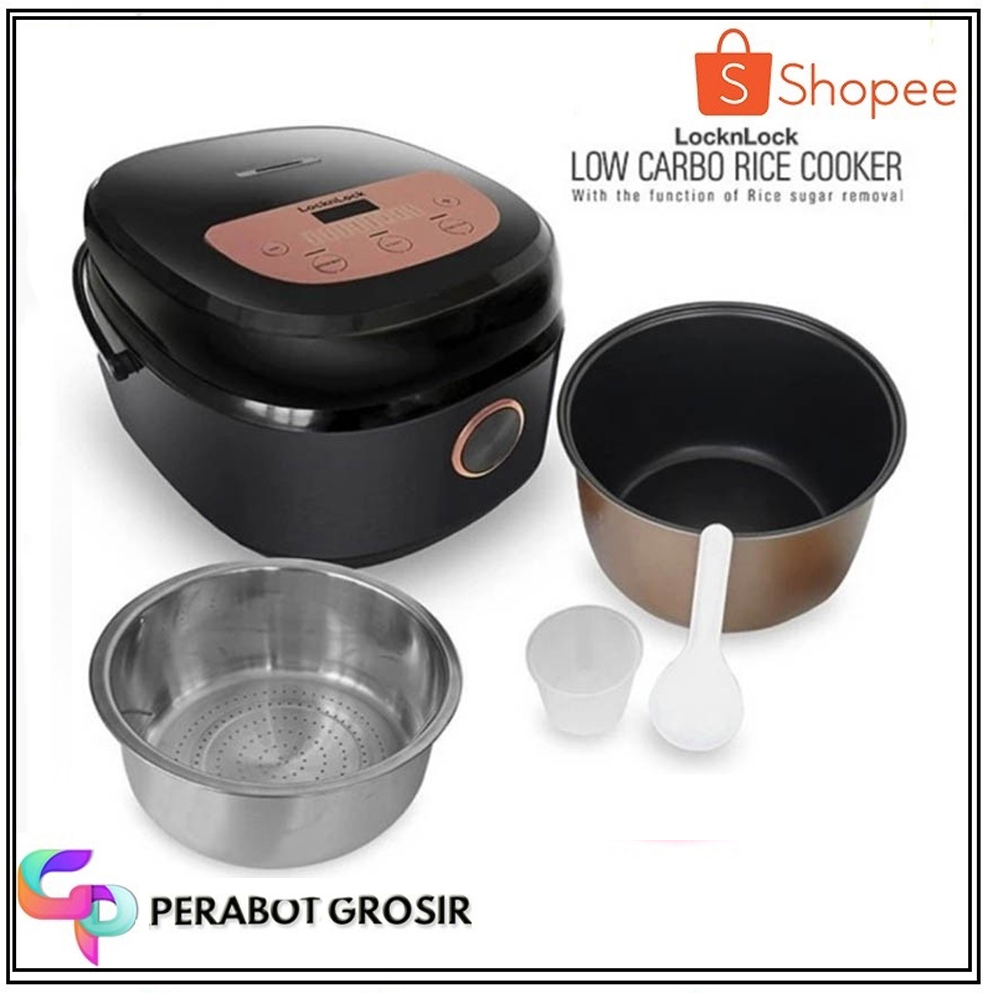 Locknlock Multi Cooker alat Menanak Nasi LOW SUGAR LOCKNLOCK/LOCK N LOCK/ EJR328BLK - 2 Liter