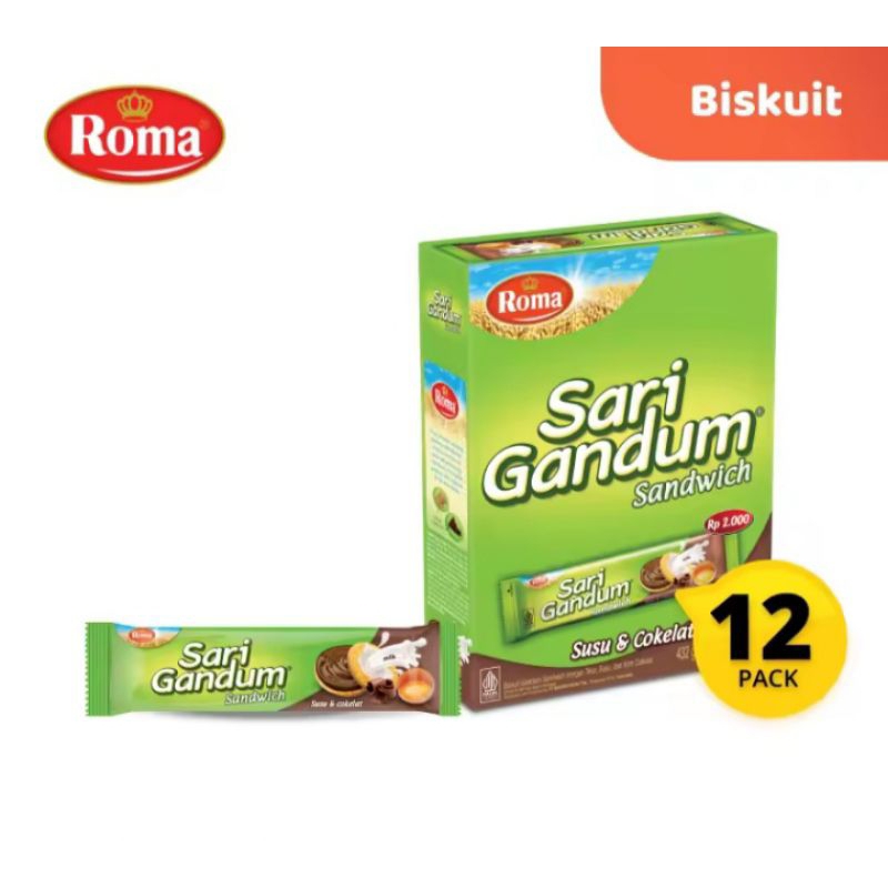 

Roma Sari Gandum Sandwich Cokelat box isi 12 pcs