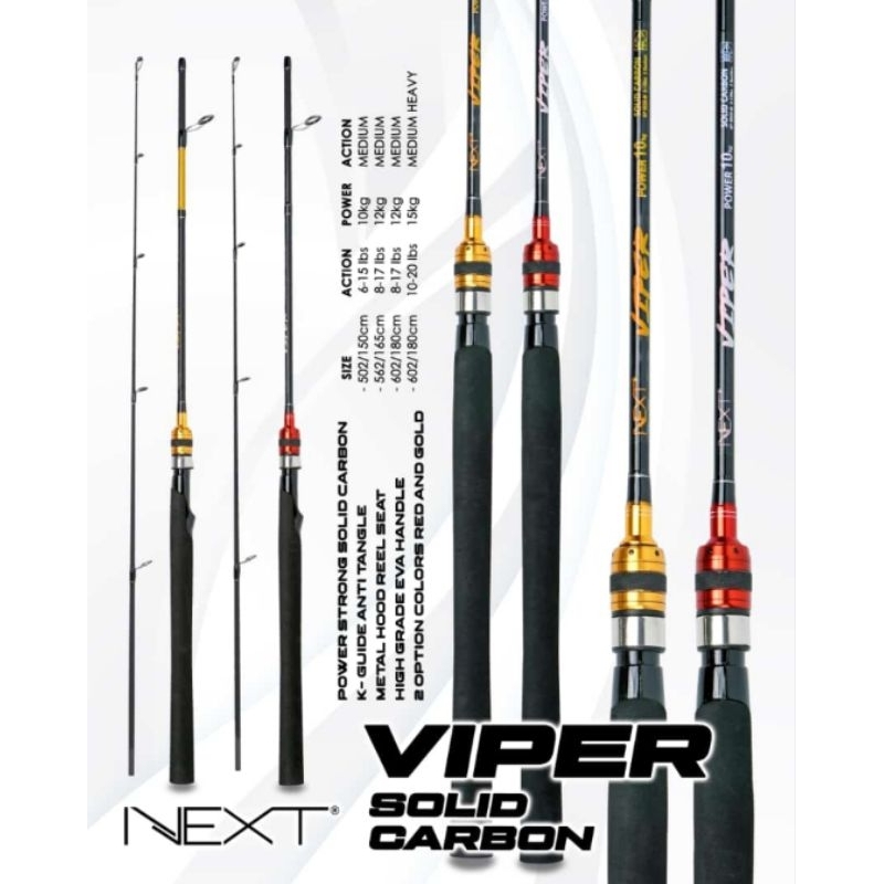 Joran Pancing Next Viper 150/165/180 cm Solid Carbon