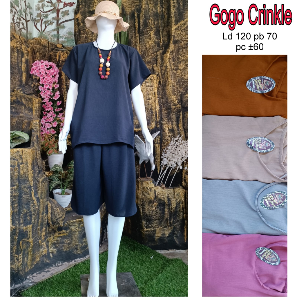 setelan gogo crinkel dewasa muat bb 85kg