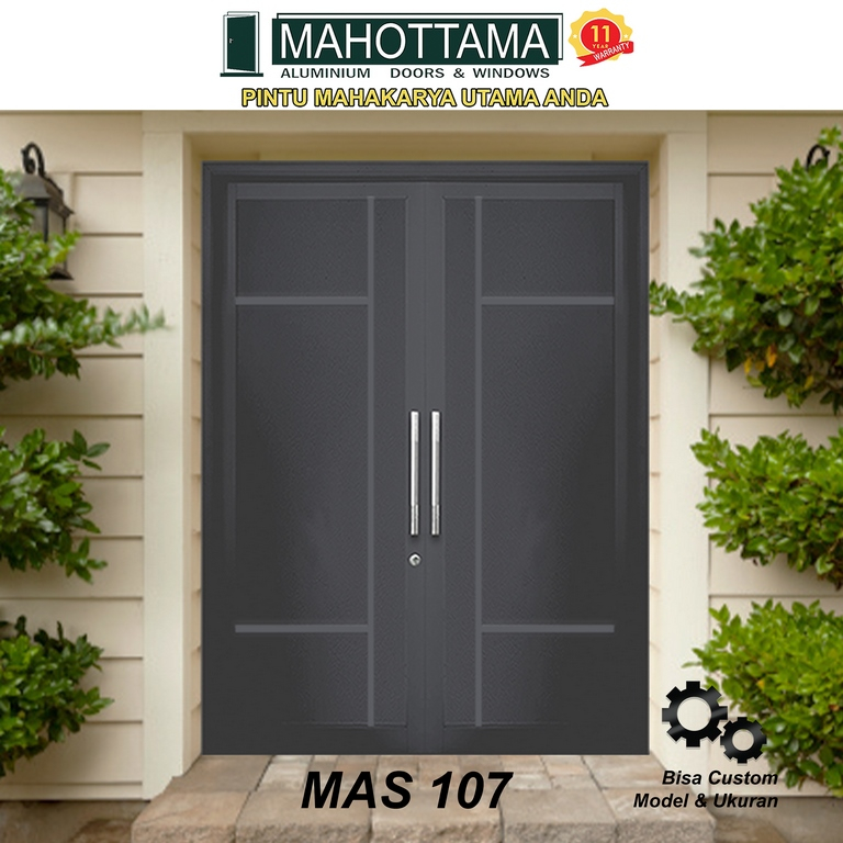 Pintu Aluminium Rumah Utama Minimalis 174 x 215 Kupu Tarung Doors Modern Bisa Custom MAS107 - Mahott