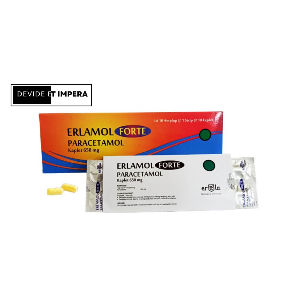 Erlamol Forte Paracetamol 650mg [Strip/10 Kaplet]