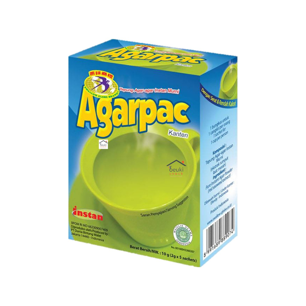

Agarpac Tepung Agar-Agar Instan Kemasan Box Isi 10 Sachet