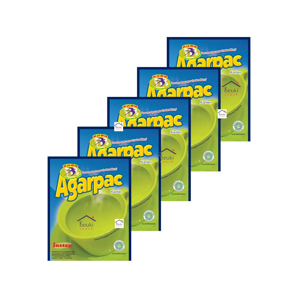 

5PCS Agarpac Tepung Agar-Agar Instan Tinggi Serat