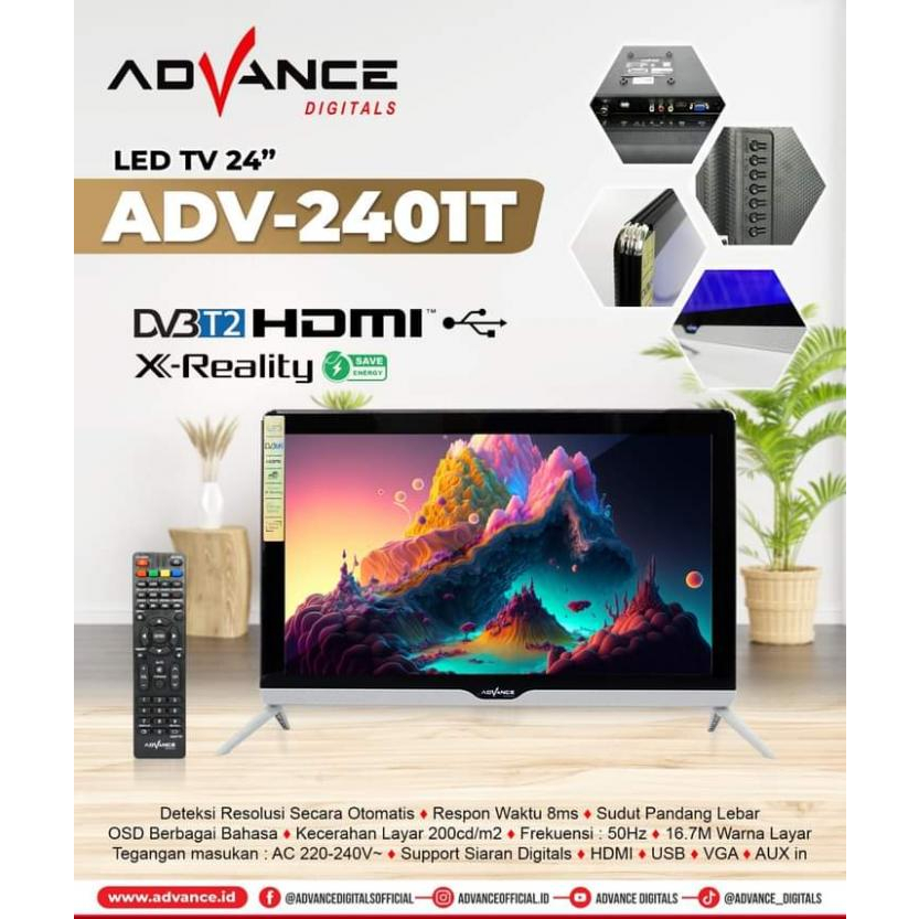 TV LED Digital Advance 24 Inch ADV-2401T Digital DVB T2