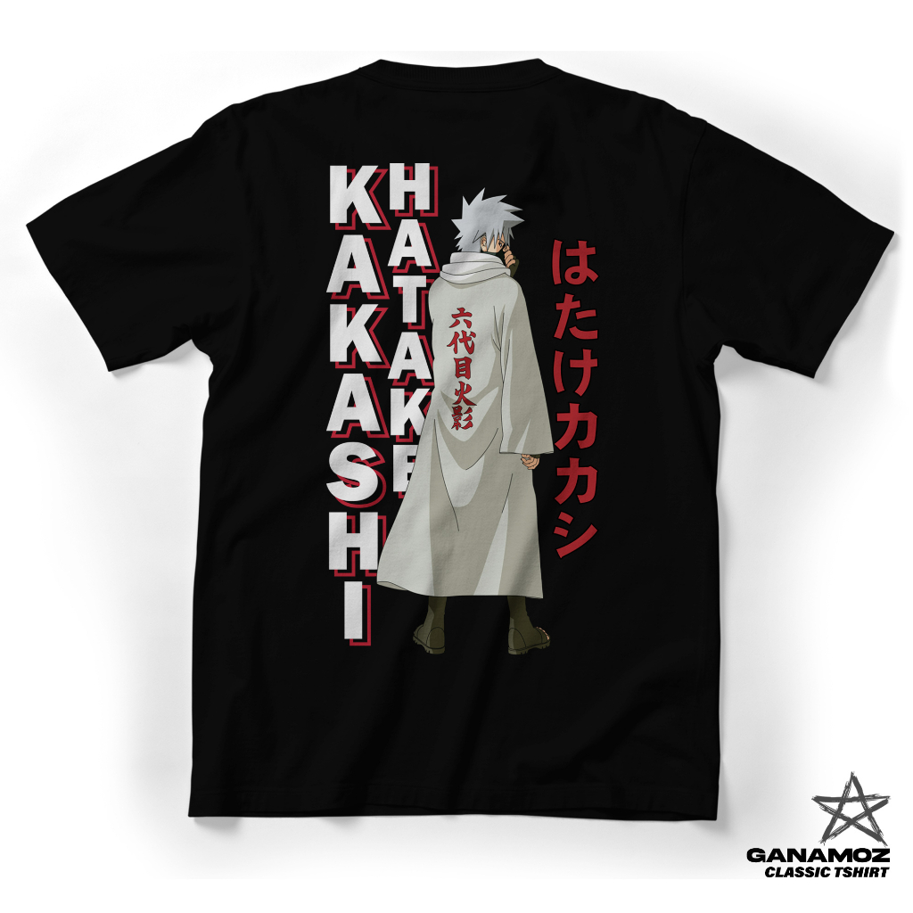 GANAMOZ Kaos Anime NARUTO Premium Classic T-Shirt | Kaos Anime | Kaos Naruto | Kaos Kakashi | Kaos J