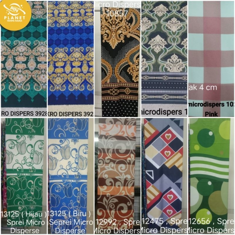 KAIN SPREI MICROTEX DISPERSE *MOTIF BANYAK HARGA PER ROLL ( 120 METER ) Bahan Adem Lembut Dan Tidak 