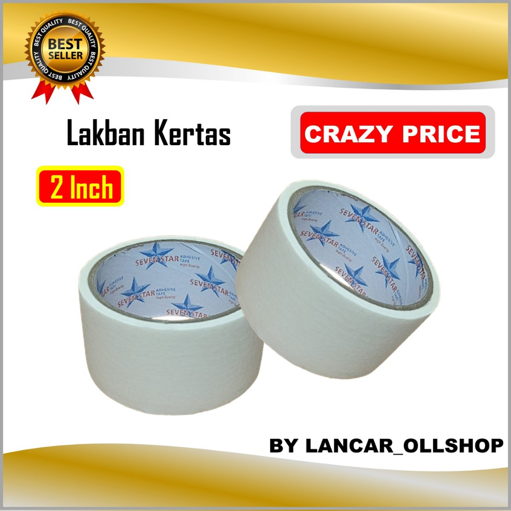 

Masking Tape 2 Inch / Lakban Kertas / Solatip Kertas / Isolatip 48 MM