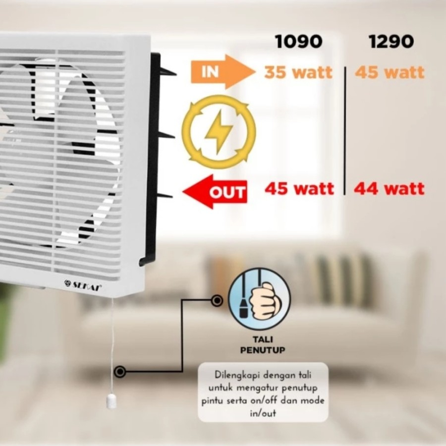HEXOS FAN/EXHAUST FAN DINDING WEF 1290/WEF 1090/WEF 890 Keluar Masuk