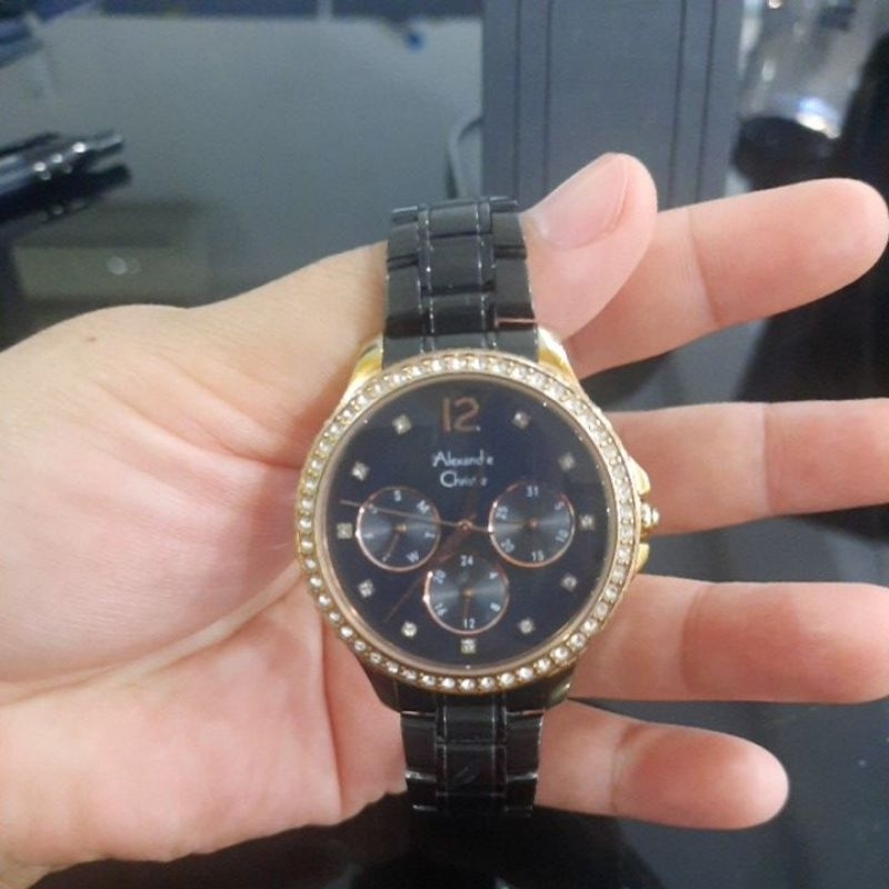 Jam Tangan AC wanita black gold