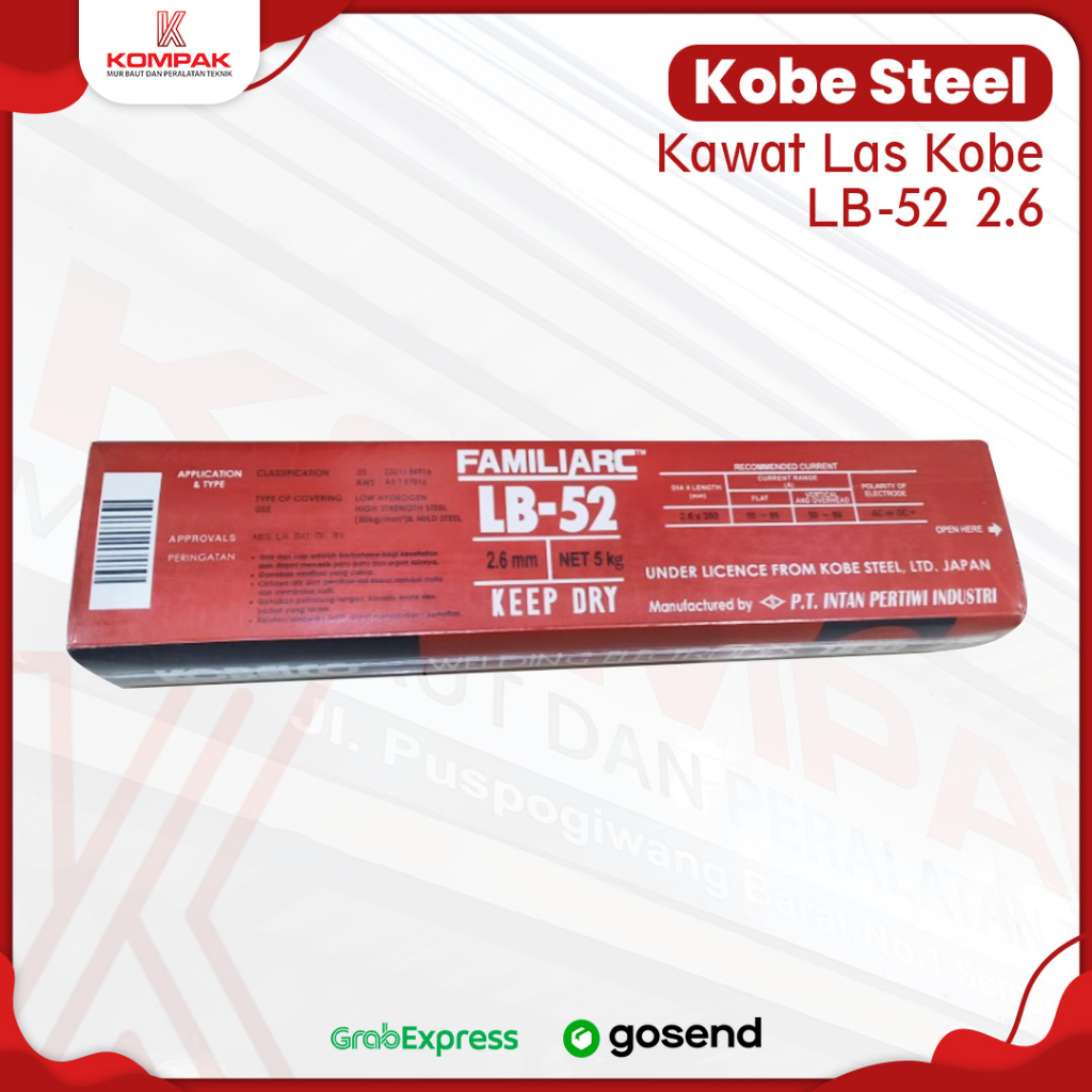 Kawat Las Kobe / Welding Electrodes / Kawat Las LB 52 2.6 MM 5KG