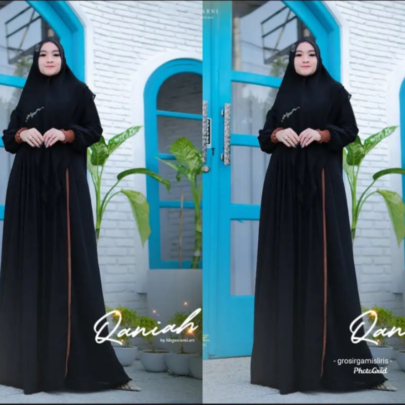 SALE STOKU‼️Gamis Qoniah Syar'i by Megawarni| Gamis Umroh Haji