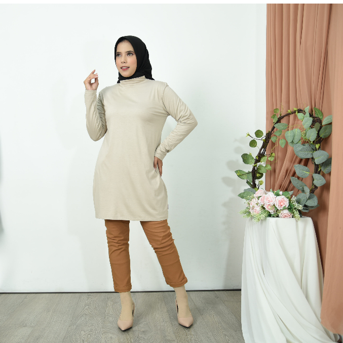 Baju Manset Tunik Turtle Neck Rayon Premium/Manset Tunik Wanita