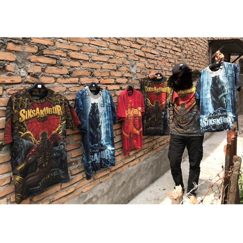 Tshirt Bandmetal siksa kubur overprint Tentara Merah Darah