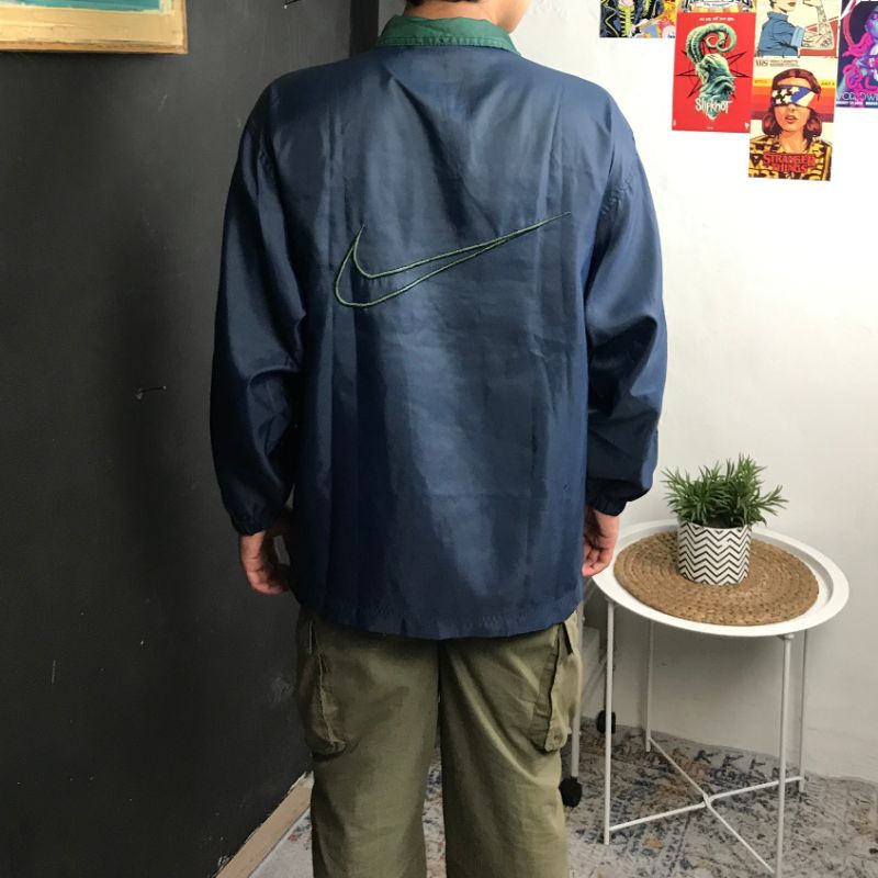 Halfzip Windbreaker Jacket Vintage Nike Big Swoosh Colorblock Second