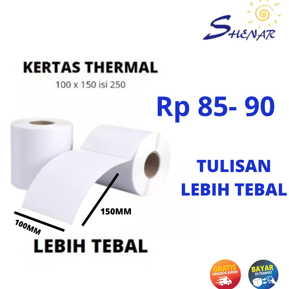 

SHENARLARIS88 - KERTAS THERMAL ROLL 100X150 500ROLL TANPA RIBBON KERTAS THERMAL LABEL THERMAL LABEL STICKER THERMAL DIRECT THERMAL STICKER TULIS TEBAL,SHENAR