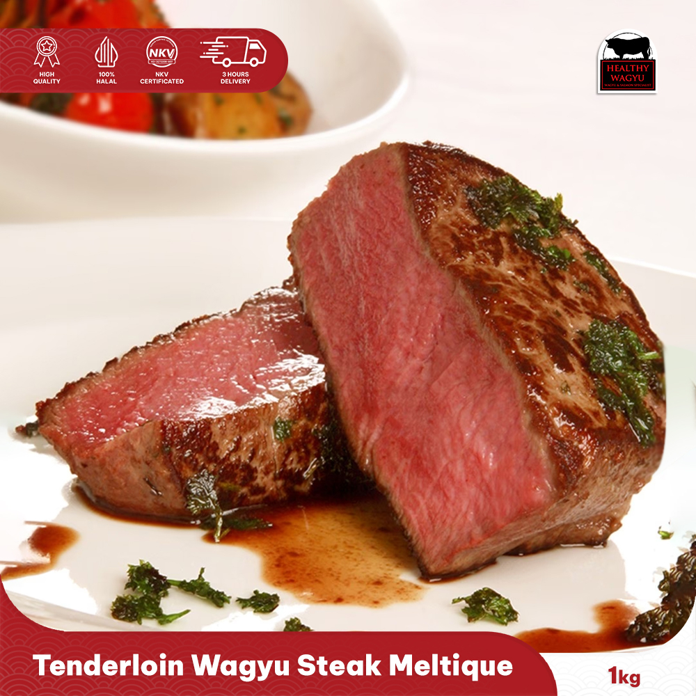 

Tenderloin Wagyu Steak Meltique Halal Premium Quality 1Kg Healthy Wagyu