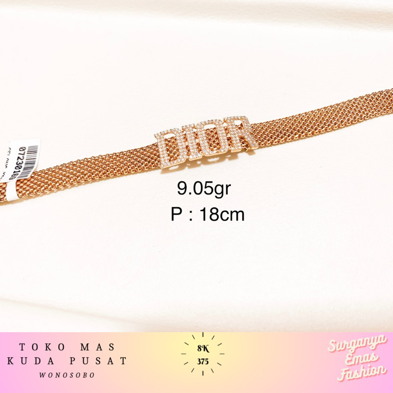 GELANG KRIPYAK DEWASA, emas kadar 375/8k