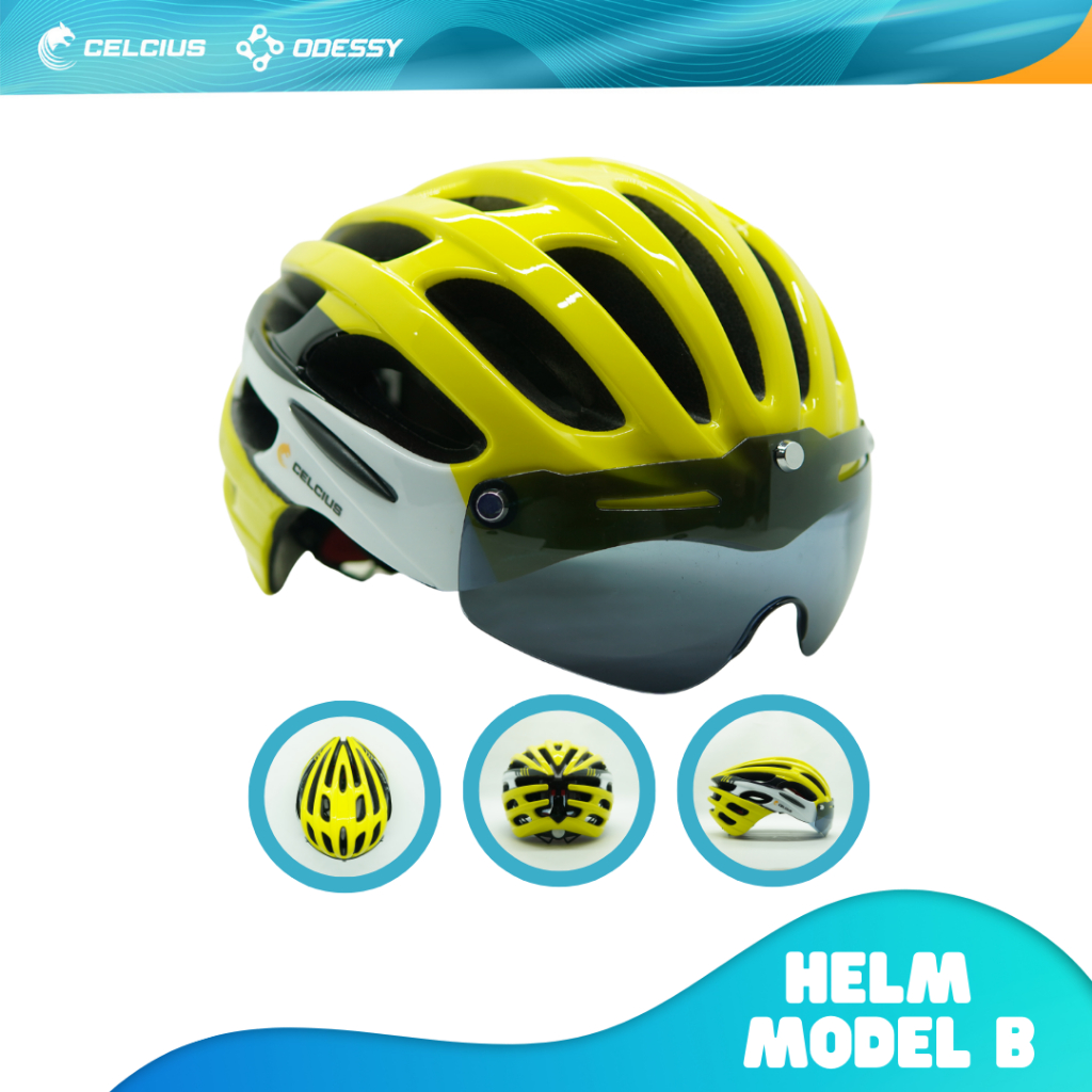 Helm Sepeda Dewasa Celcius Model B Kacamata Original