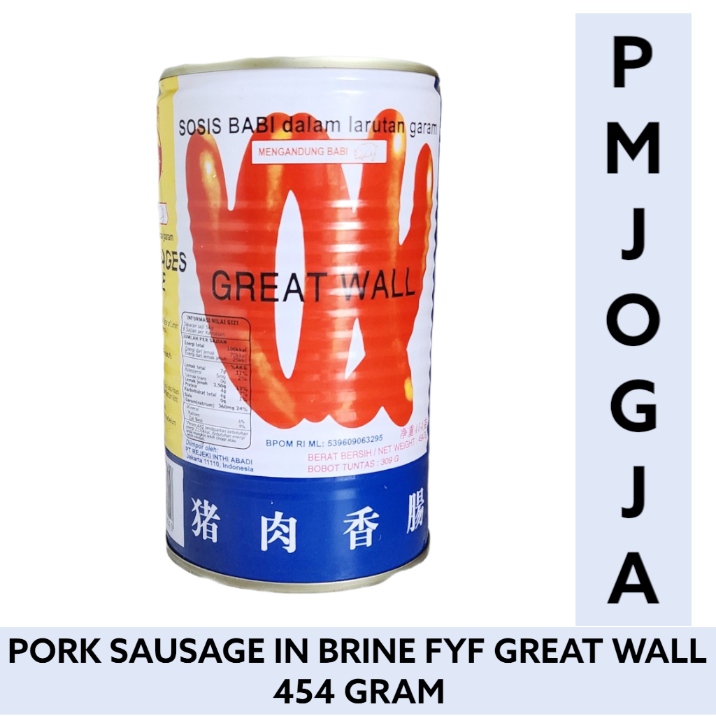 

SOSIS BABI KALENG PORK SAUSAGES IN BRINE FYF GREAT WALL 454 GR