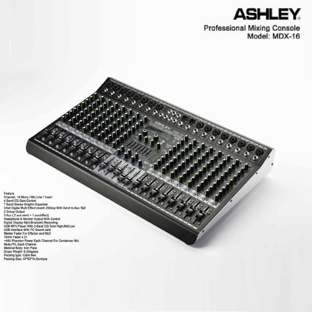mixer audio ashley mdx16 mdx 16 (16channel) original