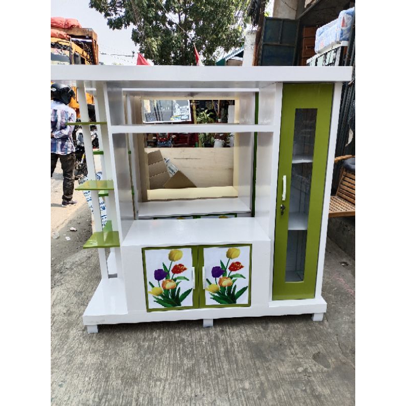 Bupet tv bufet tv meja tv rak tv pintu pajangan kaca kunci kaki motif