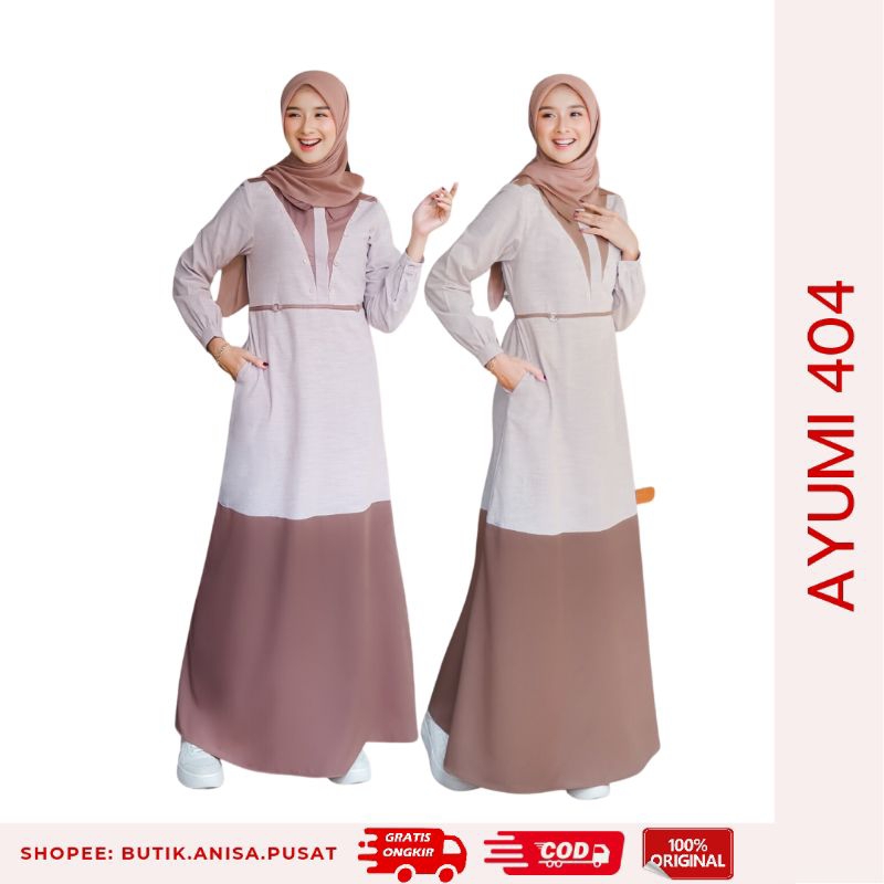 ETHICA Gamis AYUMI 404 Pale Mauve dan Dusty Brown