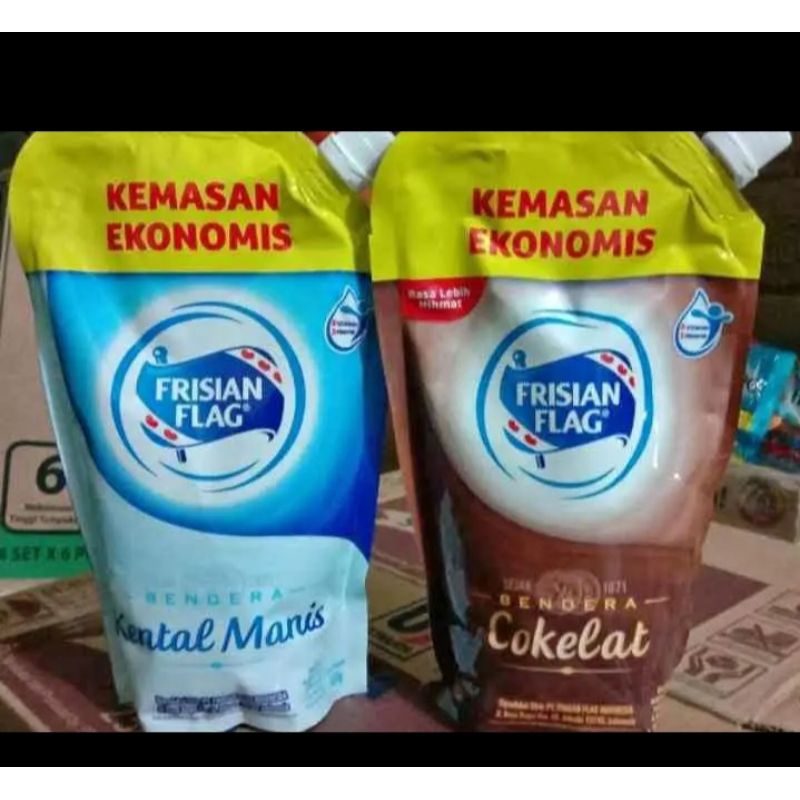 

Susu kental Manis Frisian Flag kemasan 545gr varian coklat
