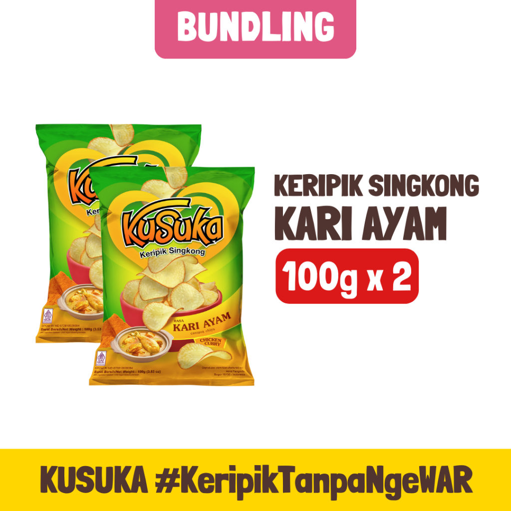 

KUSUKA Keripik Singkong Kari Ayam 100g - 2 pcs