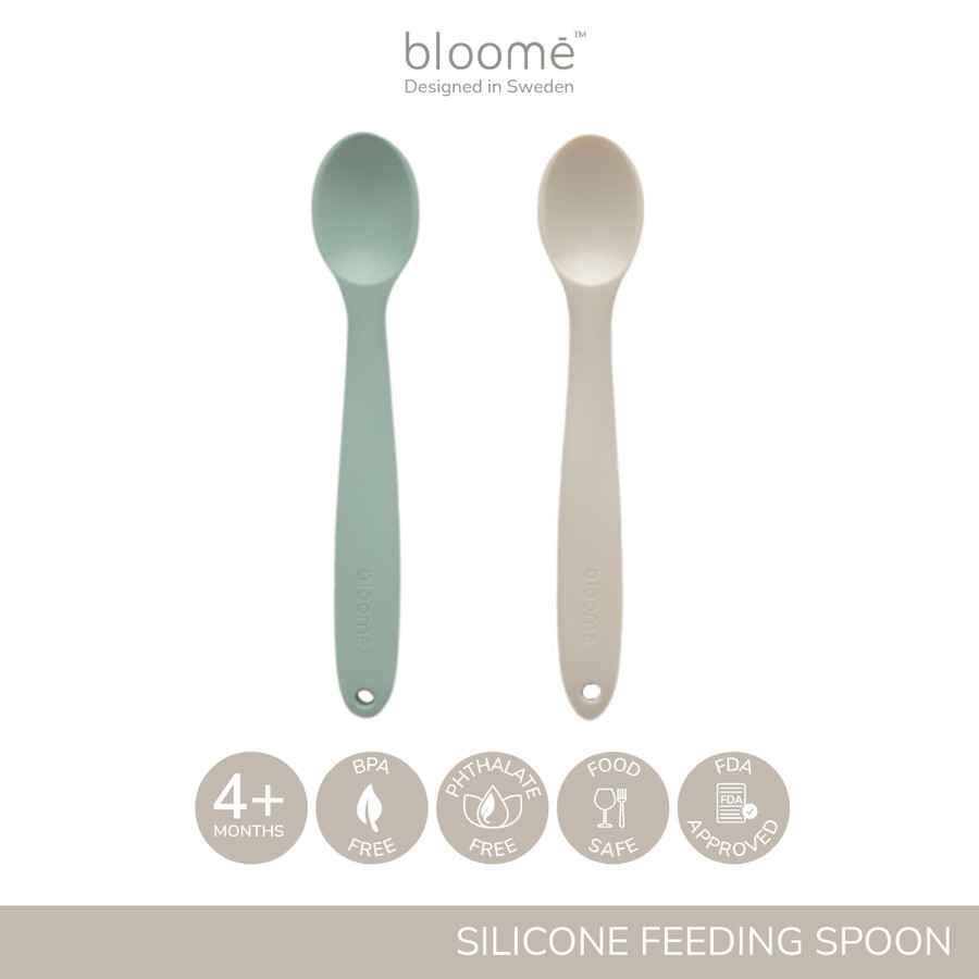 BLOOME Baby Silicone Feeding Spoon | Sendok Makan MPASI Silikon Bayi " bebe Love "