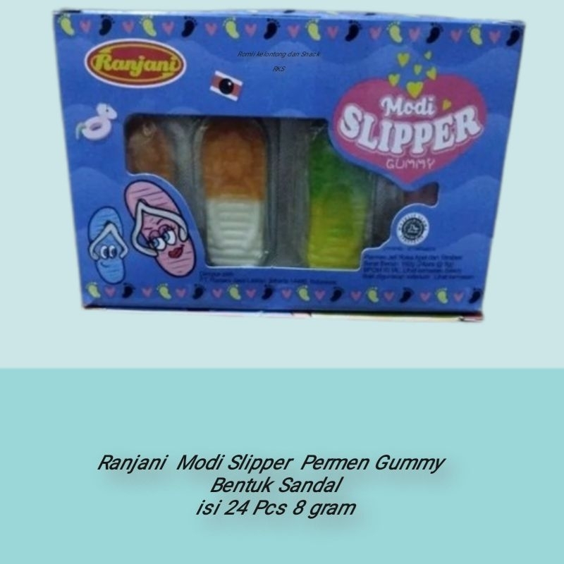 

Ranjani Gummy Candy Modi Slipper Aneka Rasa 24 Pcs x 8gram