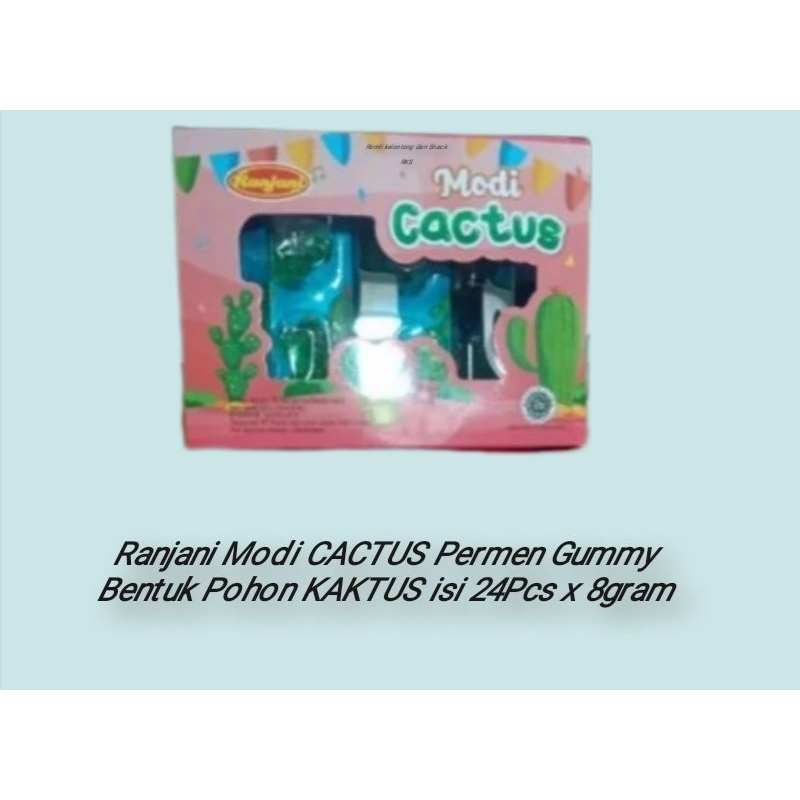 

Ranjani Gummy Candy Modi Cactus Aneka Rasa ( 1 box isi 24 pcs x 8g )