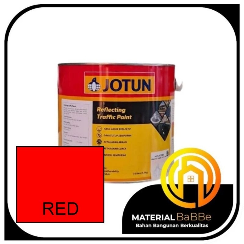 Jotun Reflecting Traffic Paint Red 3 Liter | Cat Marka Jalan Trotoar Warna Merah Reflektif