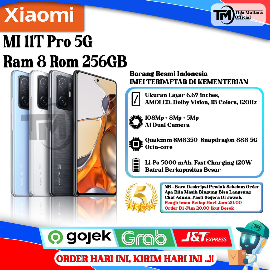Xiaomi Mi 11T Pro 5G Ram 8GB | 12GB Rom 256GB Segel Original & Bergaransi Resmi