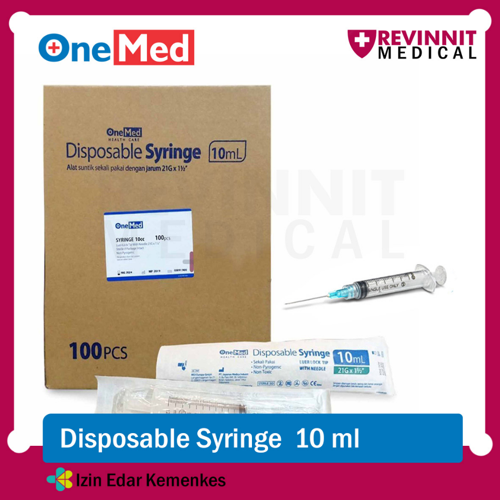 ONEMED Spuit 10cc / Syringe 10cc Onemed / Jarum Suntik 10cc 10ml - BOX