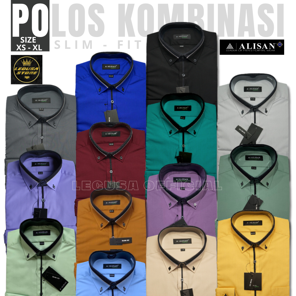 Kemeja Alisan, Alisan Lengan Panjang, ALISAN Kombinasi Lengan Panjang Slimfit Original