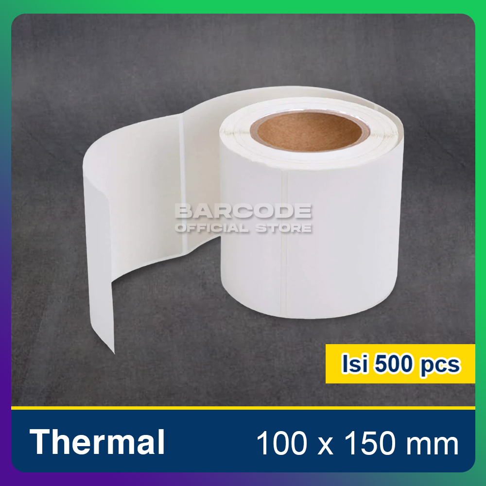 

Kertas Label Termal Printer Barcode 100 x 150 / 100x150 mm Core 3 Inch Isi 500Pcs