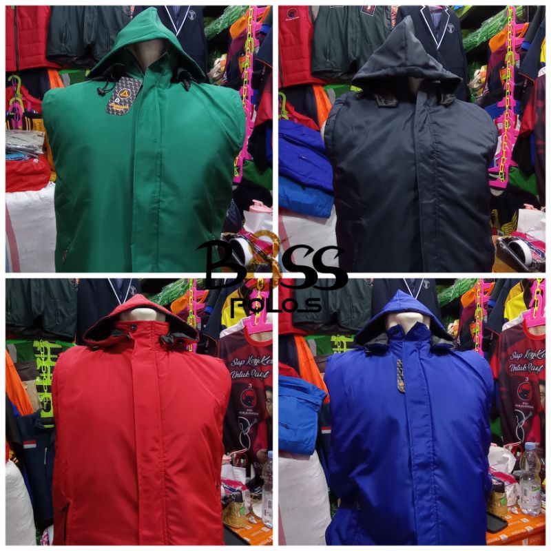 Rompi polos Pria Vest Hoodie pria