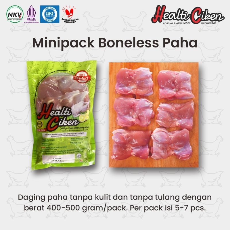 

Ayam Probiotik Healti Ciken Minipack Boneless Paha 0,4-0,5kg