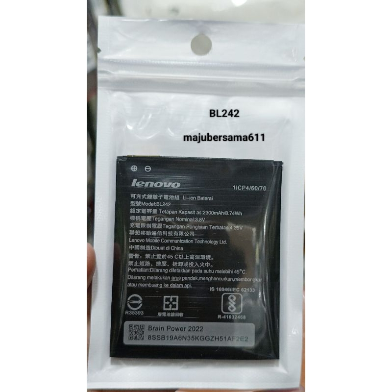 Baterai Hp Lenovo BL242 | A6000 | 259