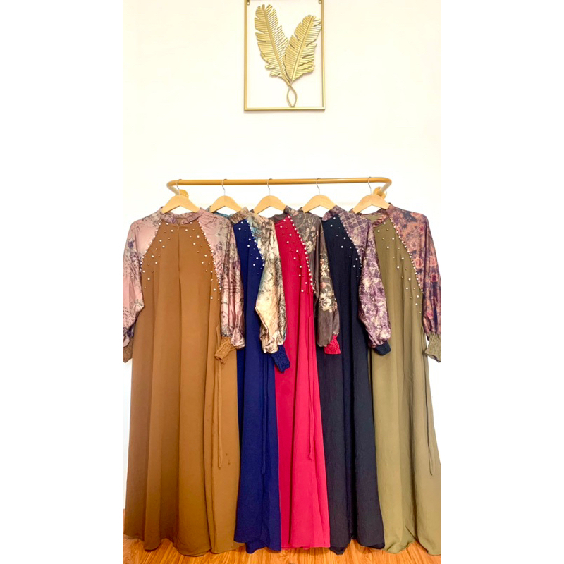 (Payet) Anaya Gamis Lebaran Payet Crinkle Armani