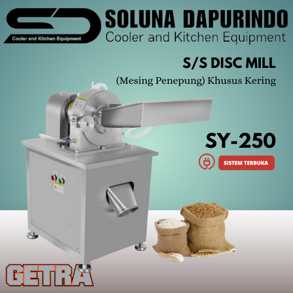 GETRA DISC MILL/MESIN PENEPUNG KHUSUS KERING SY-250 / SY250