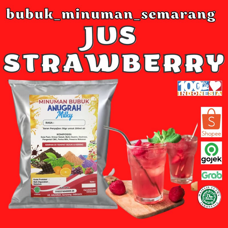 

Bubuk Minuman Jus Strawberry 1kg