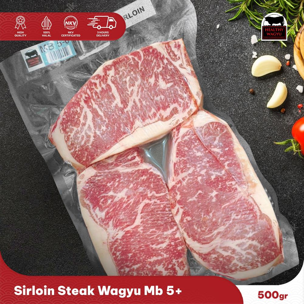 Sirloin Wagyu Beef Steak Mb 5+ 500gr Healthy Wagyu