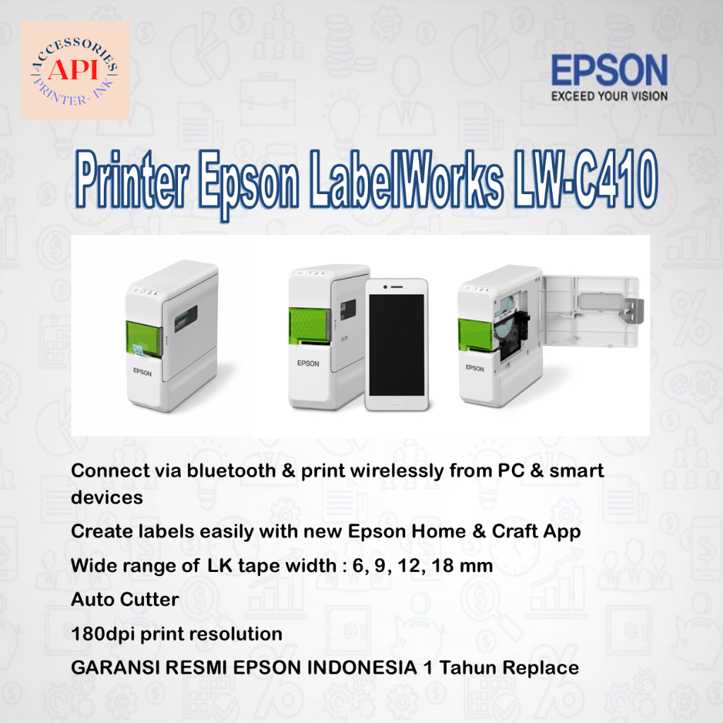 

Printer Epson LabelWorks LW-C410 LW C410 Bluetooth - Garansi Resmi - Printer Label