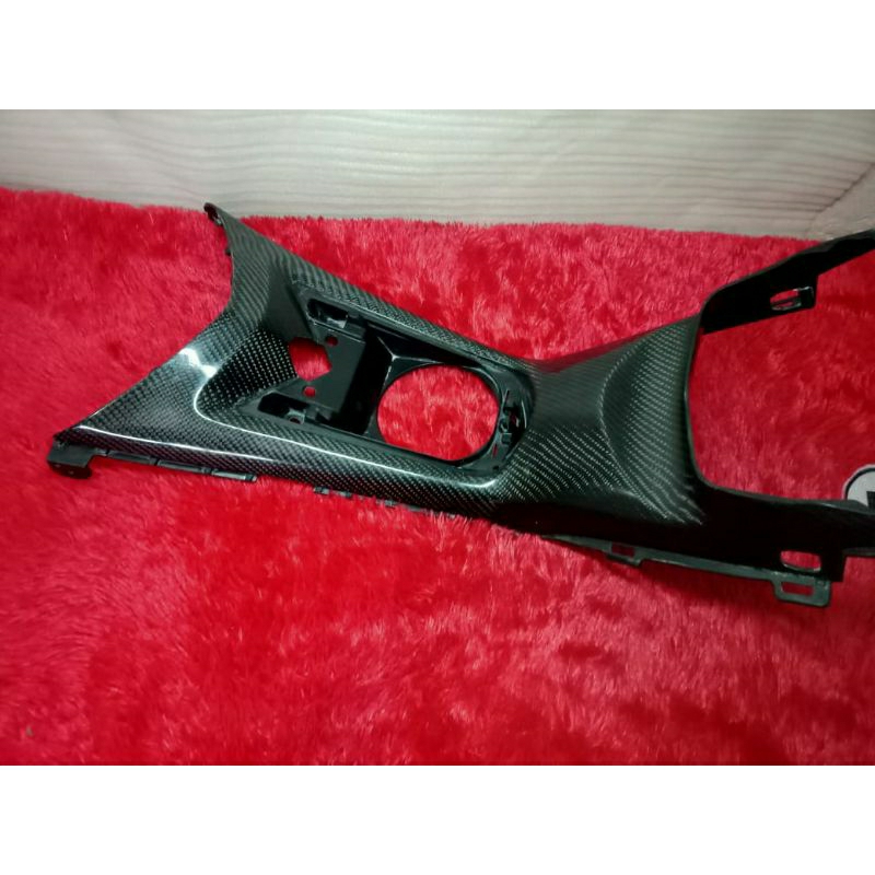 cover bawah jok aerox old carbon kevlar ready stok