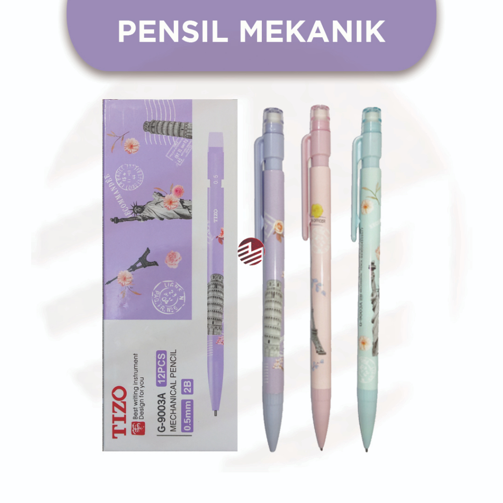 

Pensil Mekanik/Mechanic 0.5mm + Penghapus G9003A - TIZO
