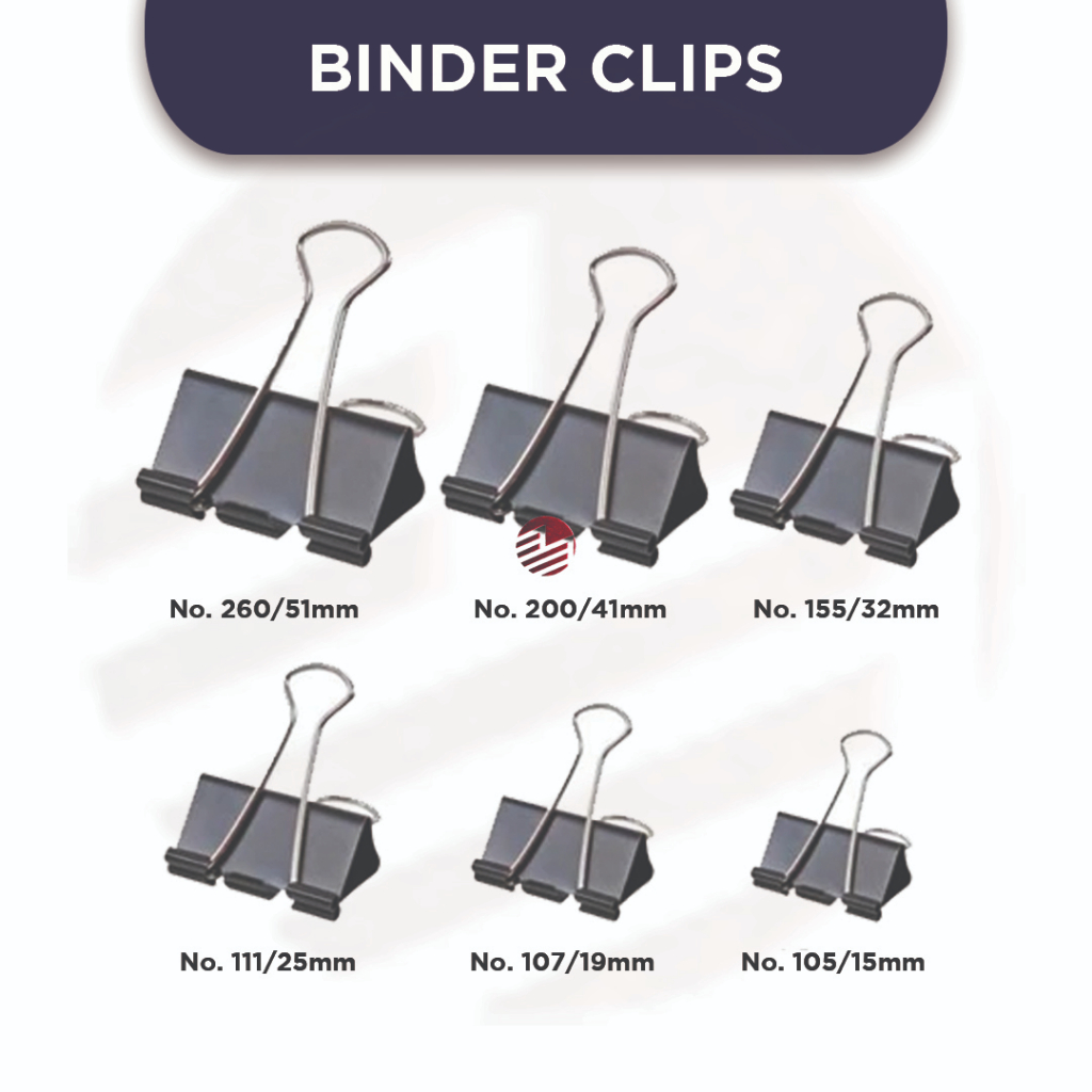 

Binder Clips / Paper Clips No 105/107/111/155/200/260/280 - BOX