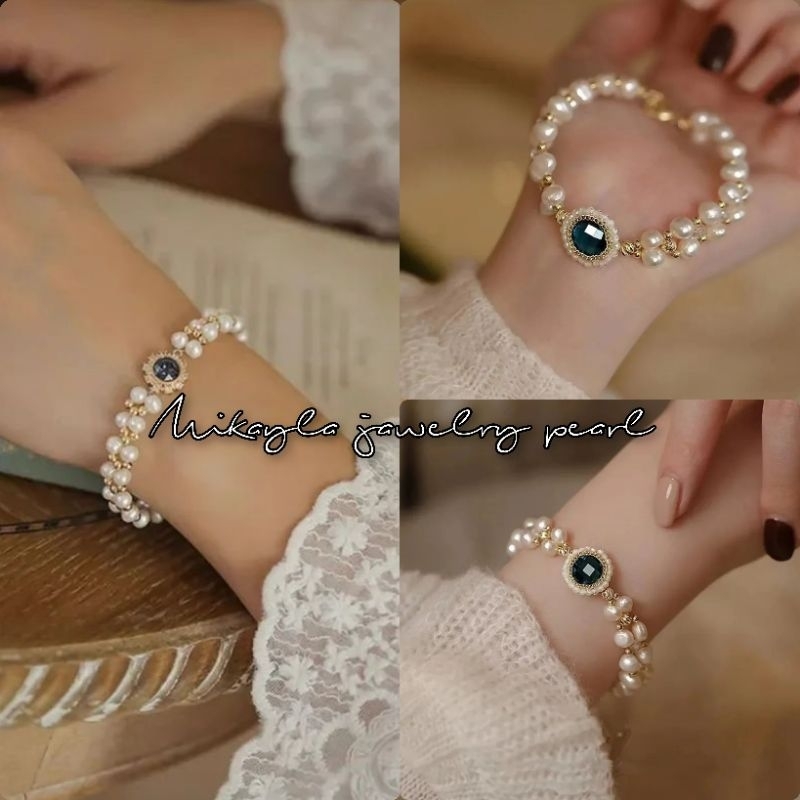 Gelang mutiara lombok asli lombok|Gelang mutiara asli bersertifikat|Gelang mutiara tawar|Kado|Gelang