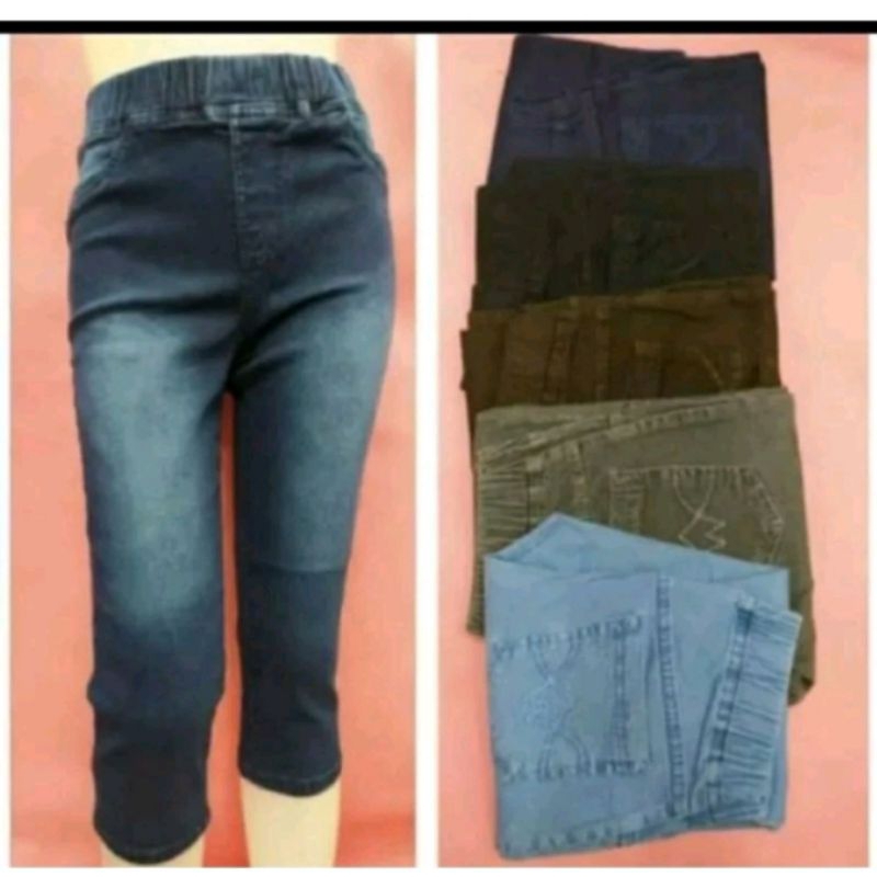 celana pinggang karet pendek 7/8